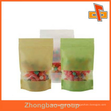 printing food kraft paper bag with a clear window for sugar packaging